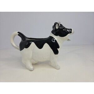 Vintage OTAGIRI Cow Creamer Pitcher Black and White Hand Painted